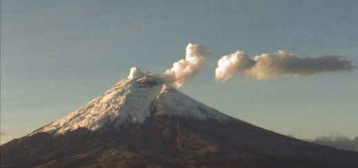 Volcán Cotopaxi reporta nube de ceniza y gases