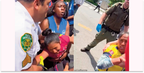 Policías de un parque de NY derriban a una niña migrante de 14 años por vender fruta. Tal vez es ecuatoriana