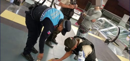 Aprehenden a ciudadano que estaba grafiteando parada del Metro de Quito