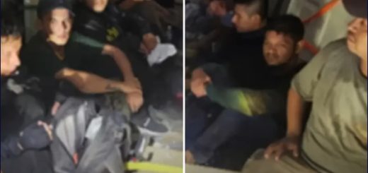 17 migrantes ocultos en muro falso de camión en frontera de Texas